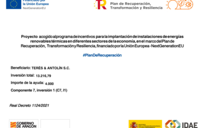 Proyecto acogido al Plan de Recuperación, Transformación y Resiliencia